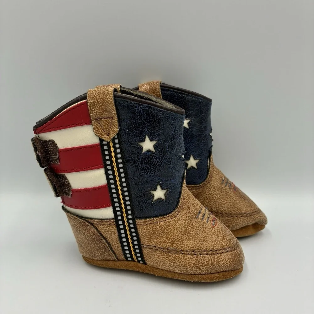 Boot Barn American Flag‎ Cowboy Boots Size 1 Unisex Baby Toddler